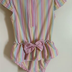 Ruffle Butts Kids Rainbow Stripe One Piece